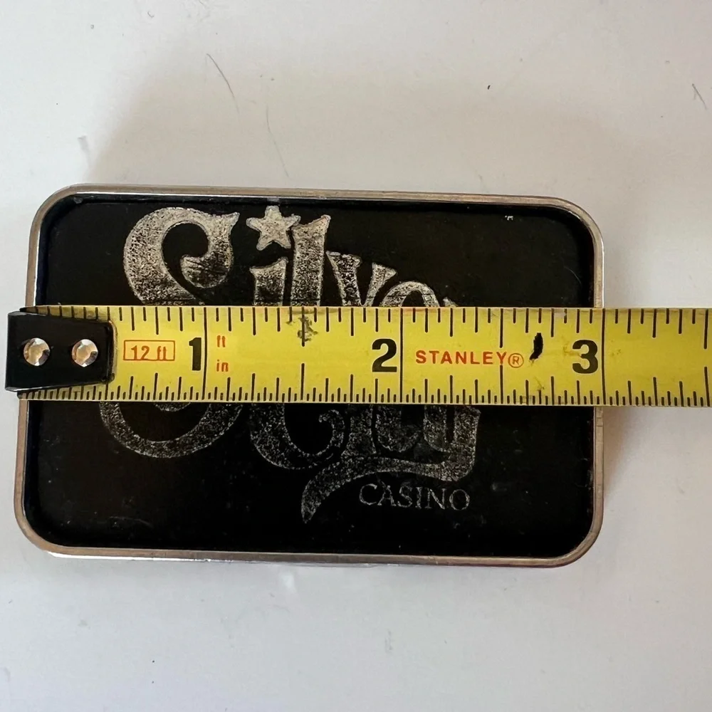 Vintage Silver City Casino Belt Buckle Gambler Gambling 70s Las Vegas